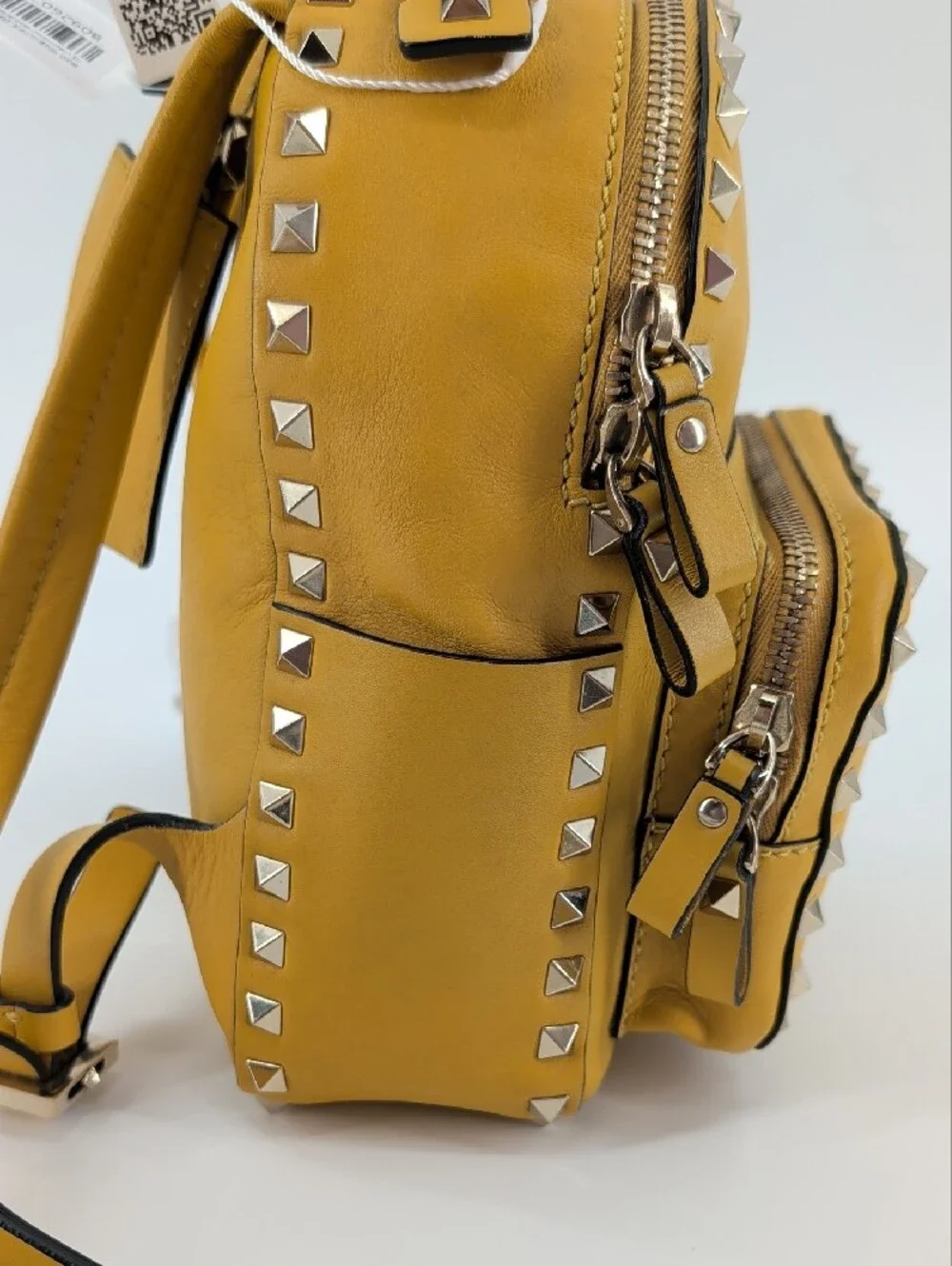 Valentino Yellow Studded Mini Leather Backpack